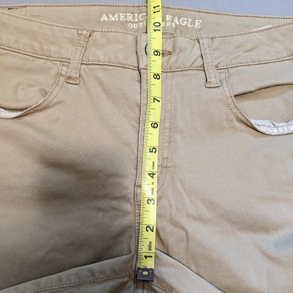 American Eagle Khaki Tan Jeggings Size 12 Short Super Super Stretch X - Picture 8 of 15